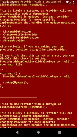 Provider value type error