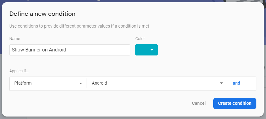 Firebase Remote Config Conditions